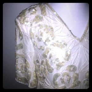 Vintage Sténar silk beaded top glam